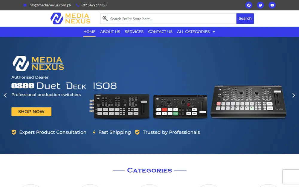 Media Nexus e-commerce store